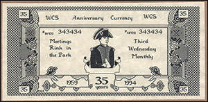W.C.S. 35th Anniversary Currency, Prototype 2, Front