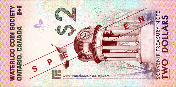 W.C.S. $2 Souvenir Treasury Note, Back