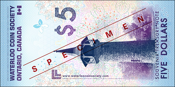 W.C.S. $5 Souvenir Treasury Note, Back